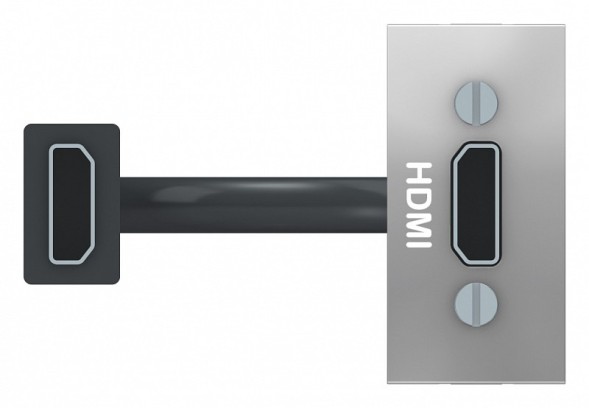 Розетка HDMI Schneider Electric Unica Modular Алюминий 1 Модуль NU343030