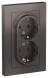 Розетка Schneider Electric Atlasdesign Мокко двойная с заземлением, 16А, в сборе ATN000624