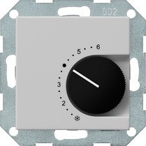 0396015 Терморегулятор с переключающим контактом серый матовый Gira