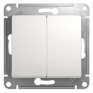 2-клавишный Выключатель, сх.5, 10АХ, механизм Schneider Electric Glossa Белый GSL000151
