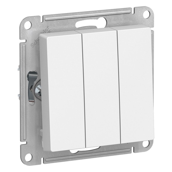 Трехклавишный Выключатель Schneider Electric Atlasdesign Белый сх.1+1+1, 10АХ, механизм ATN000131
