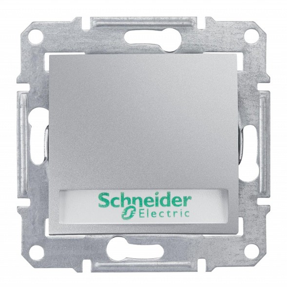 Кнопочный выключатель Schneider Electric Sedna алюминий с надписью подсветкой SDN1600360