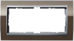 Рамка Gira Event Clear Коричневый / Алюминий без перегородки 2 поста 1002766
