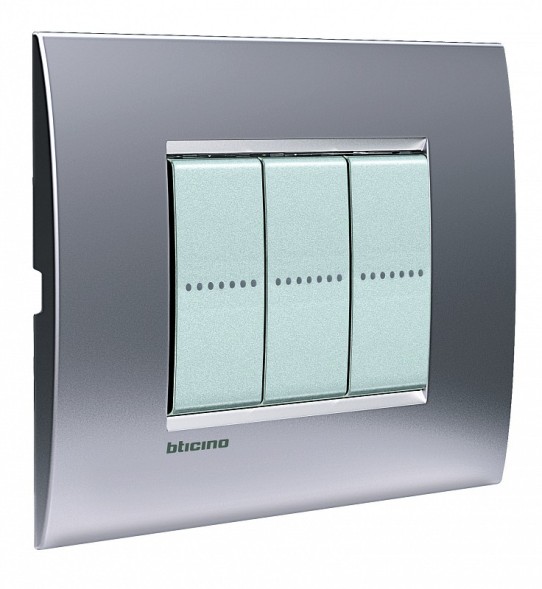 Рамка Bticino LivingLight Air Никель матовый 3 модуля LNC4803NK