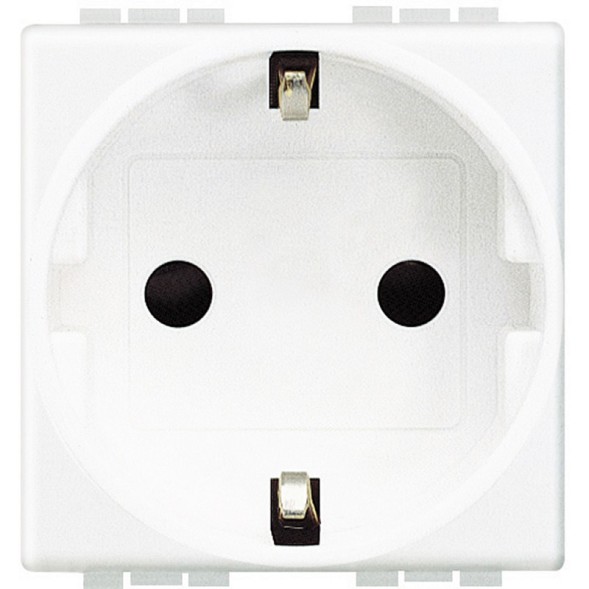 Розетка Bticino Living Light Белый силовая 2К+З с автоматическими клеммами N4141AN