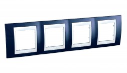 Рамка Schneider Electric Unica Хамелеон индиго / Белый 4 поста MGU6.008.842