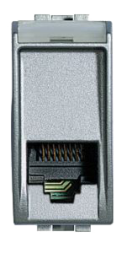 Розетка телефонная RJ-11 Bticino LivingLight Air Алюминий размер 2 модуля NT4258/11D