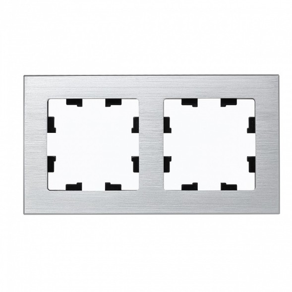 Рамка Schneider Electric Atlasdesign двойная Nature серебро металл ATN312102