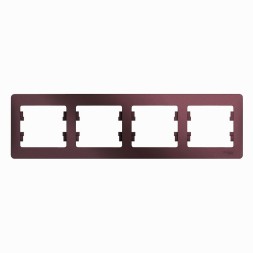 Рамка Schneider Electric Glossa Баклажановый 4 поста горизонтальная GSL001104