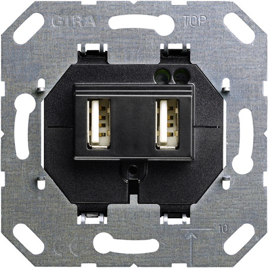Вставка для USB Gira электропитания двухместная Тип A / тип A 235900