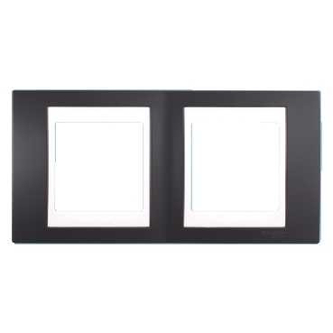 Рамка Schneider Electric Unica Хамелеон серо-зеленый / Белый 2 поста MGU6.004.877