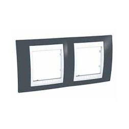 Рамка Schneider Electric Unica Хамелеон серо-зеленый / Белый 2 поста MGU6.004.877
