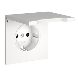 Накладка для розетки с заземлением, защитными шторками и крышкой, S70 (белый матовый)