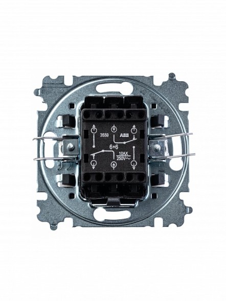 Переключатель ABB Levit жемчуг / ледяной двухклавишный 2CHH595245A6068 3559H-A52445 68W