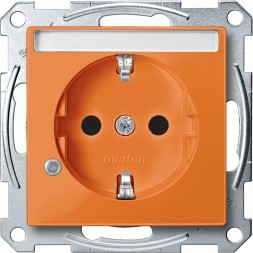 Механизм розетки Merten M-серия со шторками заземленным контактом специальные сети поле надписи индикатор MTN2303-0302