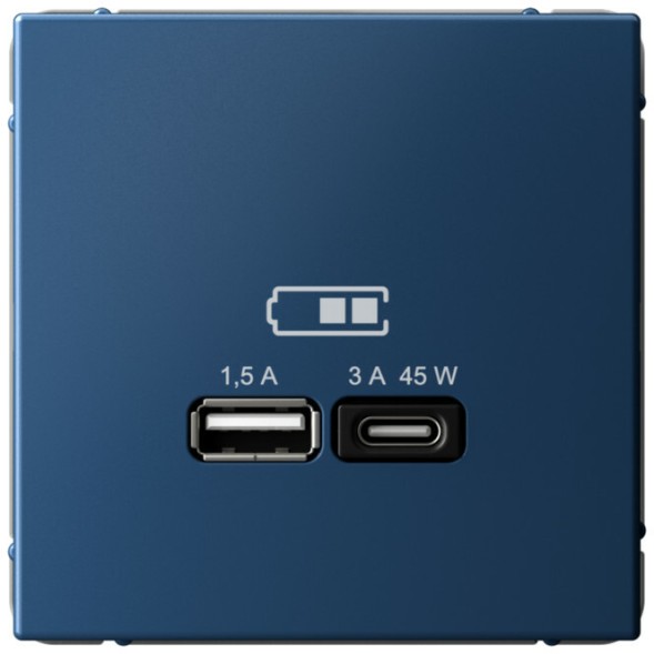 Зарядное устройство USB-A + USB-C, 45Вт (Аквамарин) Schneider Electric Systeme Art Gallery GAL001129