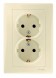 Розетка Schneider Electric Sedna бежевый двойная c з\к без шторки SDN3000647