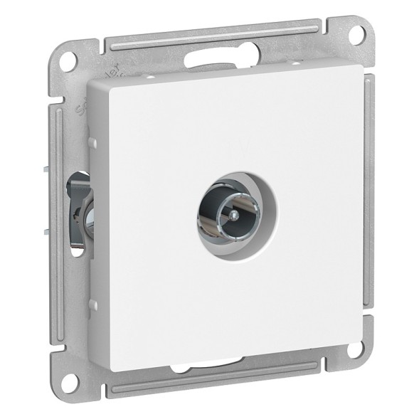 TV Розетка Schneider Electric Atlasdesign Белый проходная 4DB, механизм ATN000192