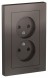 Розетка Schneider Electric Atlasdesign Мокко двойная без заземления со шторками,16А, в сборе ATN000622