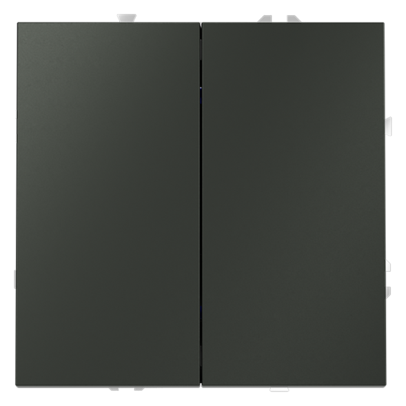 Выключатель с самовозвратом встраиваемый VOLTUM S70 двухклавишный 10А, (титан)