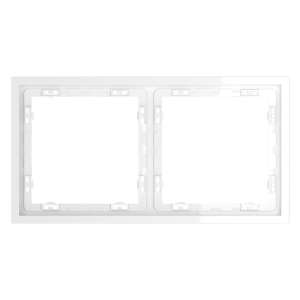 Рамка пластиковая VOLTUM S70 на 2 поста, (белый глянцевый)