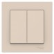 Двухклавишный выключатель Schneider Electric Atlasdesign Бежевый сх.5, 10АХ, в сборе ATN000252
