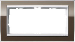 Рамка Gira Event Clear Коричневый / Белый без перегородки 2 поста 1002763