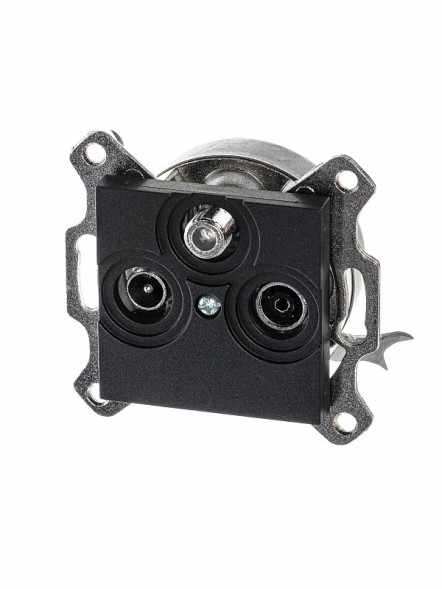 Розетка TV-R-SAT ABB Levit антрацит единственная 2CHH083303A6063 5011H-A03303 63W