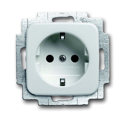 Розетка ABB Reflex SI альпийский белый SCHUKO 16А 250В с LED подсветкой Busch-Duro 2000 SI/Reflex SI альпийский белый 2CKA002013A5291 20 EUCBLI-214