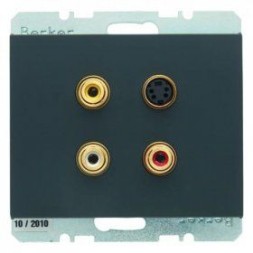 Розетка CINCH/S-VIDEO Berker K.1 антрацитовый 3315327006