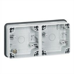 Коробка Legrand Plexo серый 2 поста горизонтальная для механизмов IP66 090493