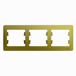 Рамка Schneider Electric Glossa Фисташковый 3 поста горизонтальная GSL001003