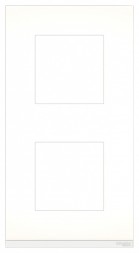 Рамка Schneider Electric Unica Pure Матовое стекло / Белый 2 поста вертикальная NU6004V89