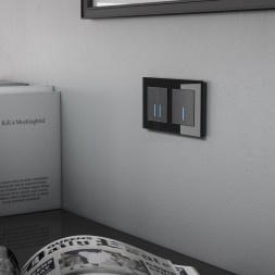 Сенсорный выключатель одноклавишный с подсветкой черный W4510108