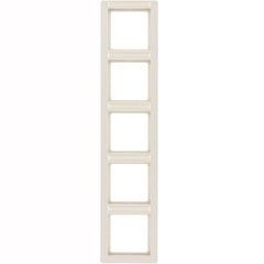 Рамка Berker Q.1 Белый с эффектом бархата, 5 постов вертикальная с полем для надписей 10156012