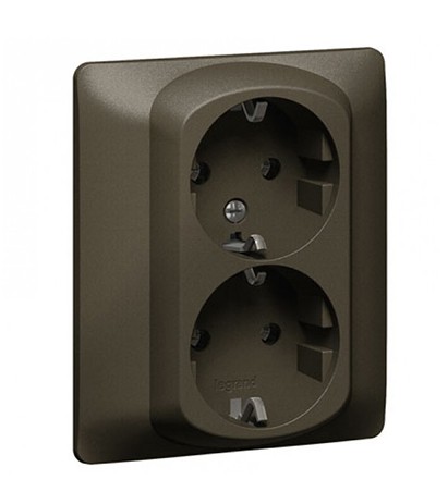 Розетка Legrand Galea Life темная бронза 2х2к+З 771230
