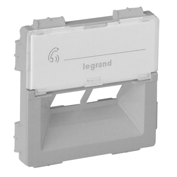 Лицевая панель Legrand Valena Life Алюминий для информационных розеток Rutenbeck двойная 755382