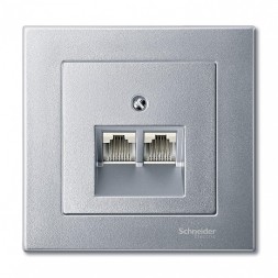 Центральная плата Merten M-серия алюминий для механизмов RJ45х2 MTN298060