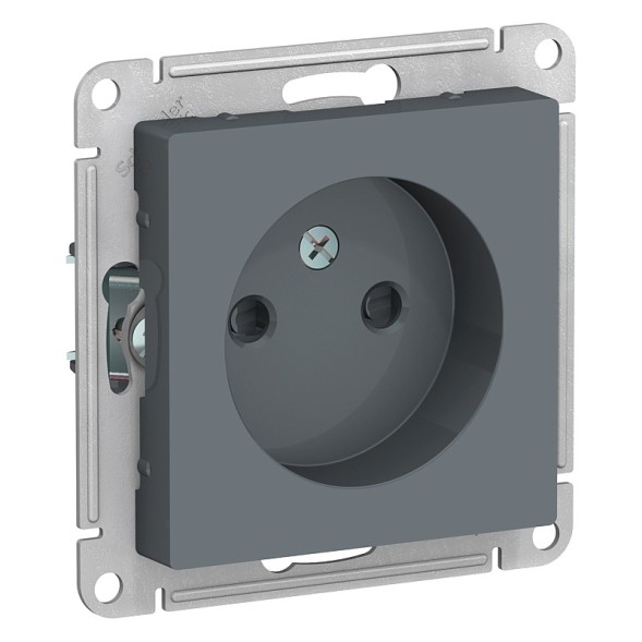 Розетка Schneider Electric Atlasdesign Грифель без заземления со шторками, 16А, механизм ATN000749