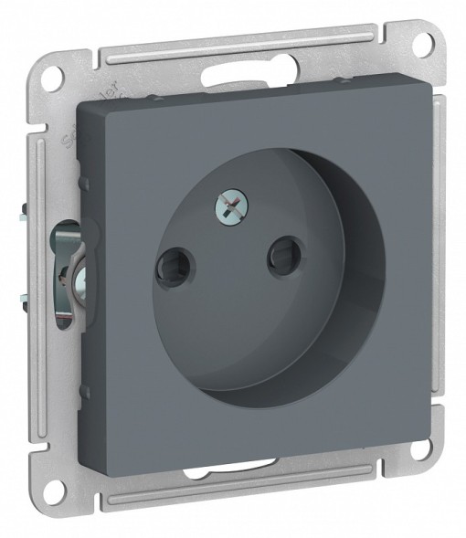 Розетка Schneider Electric Atlasdesign Грифель без заземления со шторками, 16А, механизм ATN000749