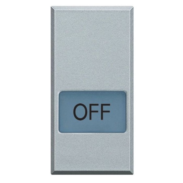 Клавиши Bticino Axolute Алюминий с подсвечиваемыми символами для выключатель в дизайне AXIAL - 1 модуль, OFF HC4921LN
