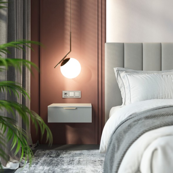 Сенсорный выключатель двухклавишный с подсветкой (дымчатый) Werkel W4522014