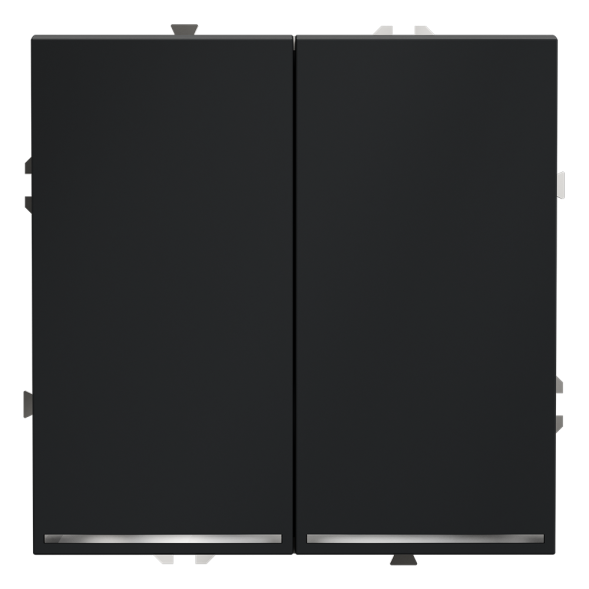 Выключатель встраиваемый VOLTUM S70 двухклавишный с подсветкой 10А, (графит)