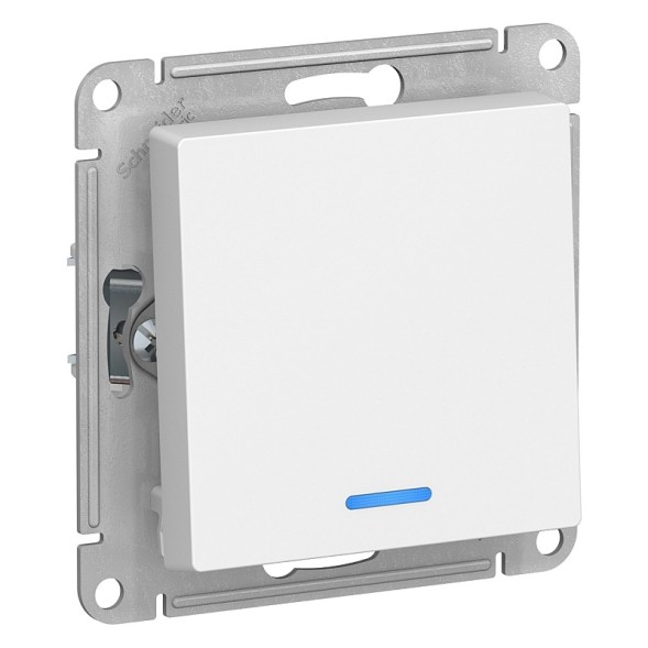 Одноклавишный выключатель Schneider Electric Atlasdesign Белый с подсветкой, сх.1а, 10АХ, механизм ATN000113