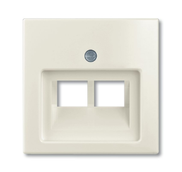 Плата центральная (накладка) ABB Basic 55 chalet-white для двухпостовой телекоммуникационной розетки 0214 0215 0217 0218 с полем для надписи 2CKA001753A0209 1803-02-96-507
