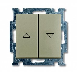 Механизм переключателя ABB Basic 55 шампань двухклавишный 1-полюсного выключателя жалюзи без фиксации с клавишей 2CKA001413A1094 2026/4 UC-93-5
