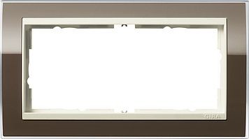 Рамка Gira Event Clear Коричневый / Кремовый без перегородки 2 поста 1002761
