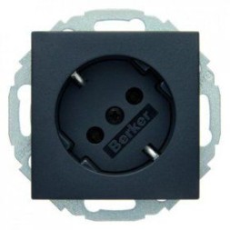 Штепсельная розетка Berker R.1 антрацит, матовый SCHUKO 45° 47271606