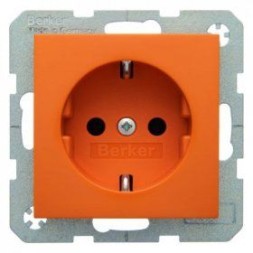 Штепсельная розетка Berker R.1 оранжевый, с блеском SCHUKO 41438914