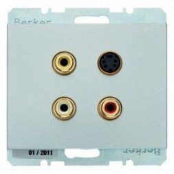 Розетка CINCH/S-VIDEO Berker K.5 лакированный алюминий 3315327004